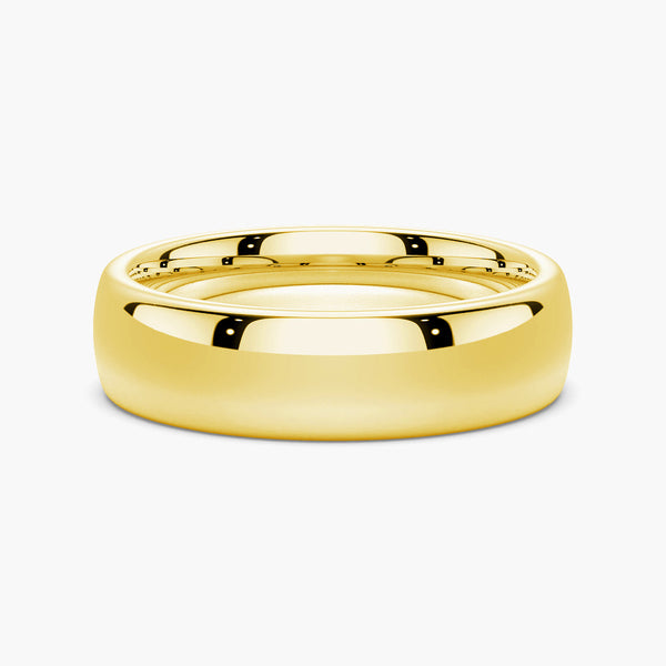 6mm High Polished Finish Comfort Fit Men's Wedding Band