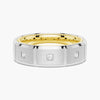 8mm Two Tone Matte Finish Princess Cut Moissanite Men's Band