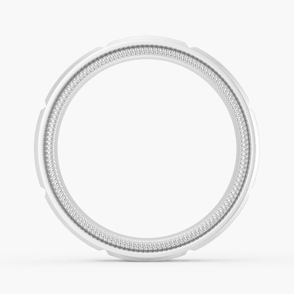 8mm Two Tone Matte Finish Princess Cut Moissanite Men's Band