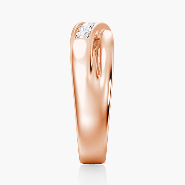 5mm Crossover Channel Set Moissanite Men's Wedding Band