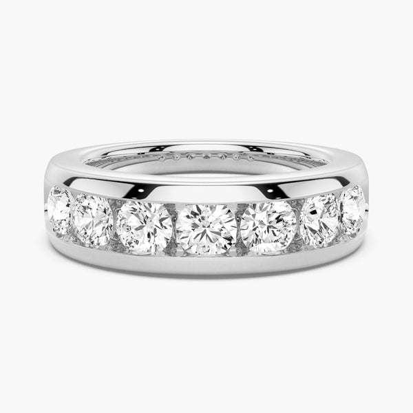 8mm Channel Set Moissanite Men's Wedding Band