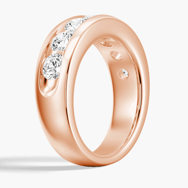 8mm Channel Set Moissanite Men's Wedding Band