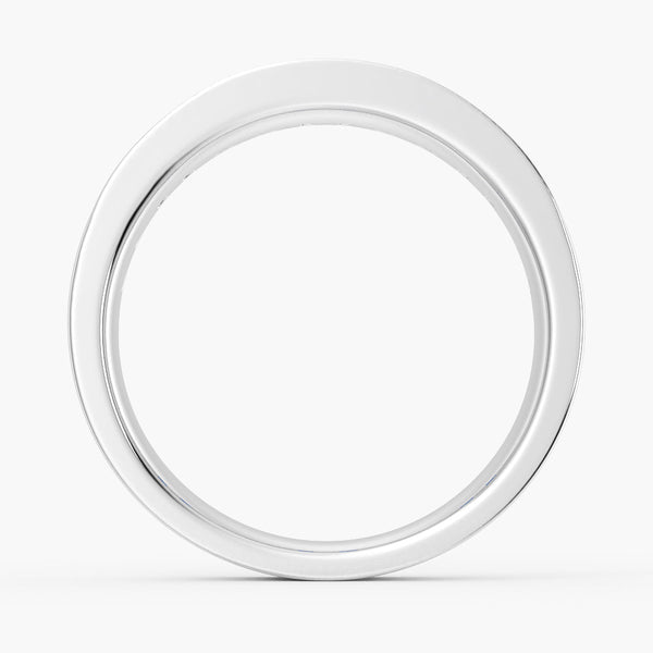 7.5mm Sapphire And Moissanite Men's Wedding Band