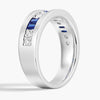 7.5mm Sapphire And Moissanite Men's Wedding Band