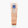 7.5mm Sapphire And Moissanite Men's Wedding Band