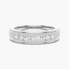 7mm Brush Finish Channel Set Moissanite Men's Wedding Band