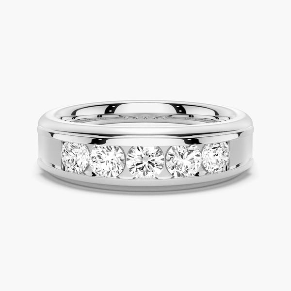 8mm Two Tone Channel Set Moissanite Men's Wedding Band