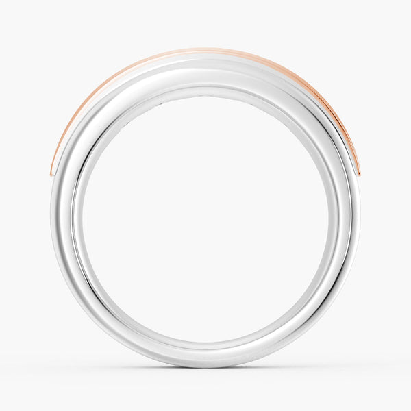 8mm Two Tone Channel Set Moissanite Men's Wedding Band