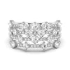 4 Row Round Cluster Moissanite Anniversary Fashion Ring