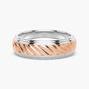 7mm Two Tone Carved Men's Wedding Band