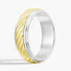 7mm Two Tone Carved Men's Wedding Band