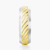7mm Two Tone Carved Men's Wedding Band