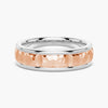 7mm Two Tone Hammered Men's Wedding Band