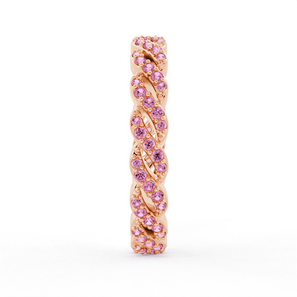 "Infinite Hope" Pink Sapphire Ribbon Eternity Band