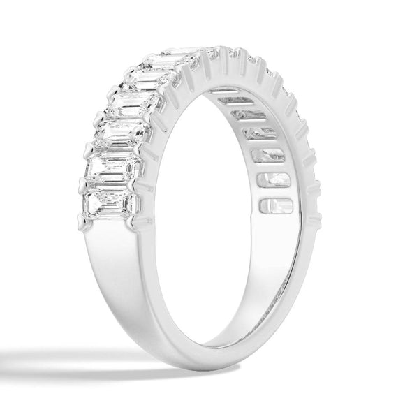 Emerald Cut Moissanite Wedding Band