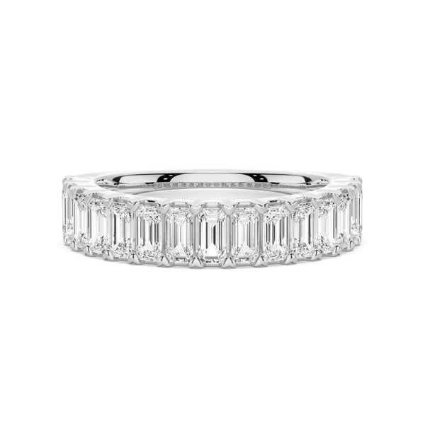 Emerald Cut Moissanite Wedding Band