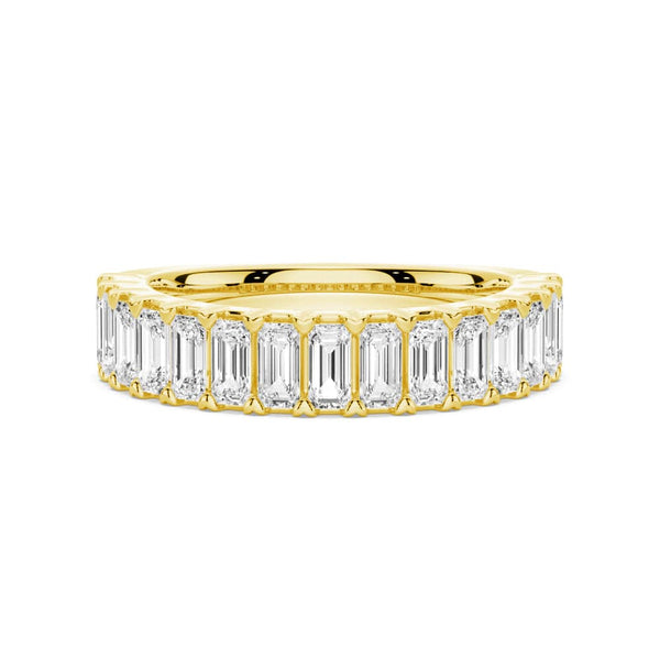 Emerald Cut Moissanite Wedding Band