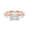 East West Emerald Cut Solitaire Engagement Ring