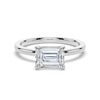 East West Emerald Cut Solitaire Engagement Ring