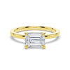 East West Emerald Cut Solitaire Engagement Ring
