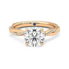 Twisted Band Round Moissanite Engagement Ring with Hidden Anniversary Stone Accent