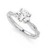 Twisted Band Round Moissanite Engagement Ring with Hidden Anniversary Stone Accent