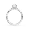 Twisted Band Round Moissanite Engagement Ring with Hidden Anniversary Stone Accent