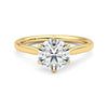 Classic Six Prong Moissanite Engagement Ring with Hidden Anniversary Stone Accent