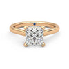 Princess Cut Moissanite Engagement Ring with Hidden Anniversary Stone and Secret Accents