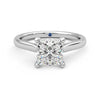Princess Cut Moissanite Engagement Ring with Hidden Anniversary Stone and Secret Accents