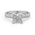 Princess Cut Moissanite Engagement Ring with Hidden Anniversary Stone and Channel Set Side Stones