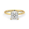 Solitaire Princess Cut Moissanite Engagement Ring with Hidden Anniversary Stone