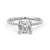 Four Prong Princess Cut Moissanite Engagement Ring with Hidden Anniversary Stone Accent
