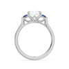 Princess Cut Three Stone Moissanite Engagement Ring with Hidden Anniversary Stone Accent