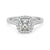 Cushion Cut Halo Moissanite Engagement Ring with Hidden Anniversary Stone Accent