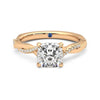 Twisted Band Cushion Cut Moissanite Engagement Ring with Hidden Anniversary Stone Accent
