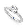 Twisted Band Cushion Cut Moissanite Engagement Ring with Hidden Anniversary Stone Accent