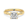 Twisted Band Cushion Cut Moissanite Engagement Ring with Hidden Anniversary Stone Accent