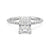 Four Prong Radiant Cut Moissanite Engagement Ring with Hidden Anniversary Stone Accent