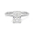 Radiant Cut Moissanite Engagement Ring with Hidden Halo and Anniversary Stone Accent