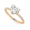 Heart Shaped Moissanite Engagement Ring with Hidden Halo and Anniversary Stone Accent