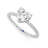 Heart Shaped Moissanite Engagement Ring with Hidden Halo and Anniversary Stone Accent