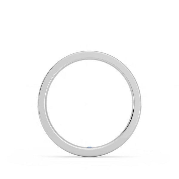 Half Eternity Channel Set Princess Cut Moissanite Wedding Band with Anniversary Stone Accent