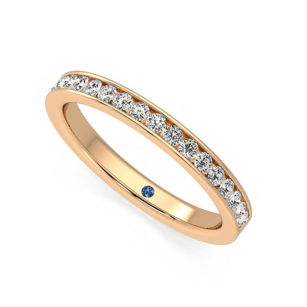 Half Eternity Channel Set Moissanite Wedding Band Anniversary Stone Accent