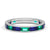 Channel Set Baguette Lab Sapphire and Lab Emerald Promise Ring Band
