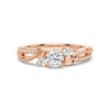Three Stone Lab Grown Diamond Twisted Band Promise Ring