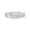 Three Stone Lab Grown Diamond Twisted Band Promise Ring