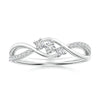 Infinity Twisted Band Three Stone Lab Grown Diamond Promise Ring