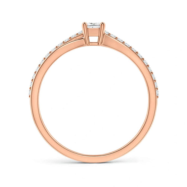 Princess Cut Lab Grown Diamond Split Shank Promise Ring