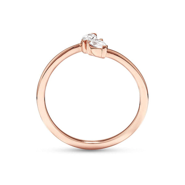 Marquise and Pear Cut Lab Grown Diamond Toi et Moi Promise Ring
